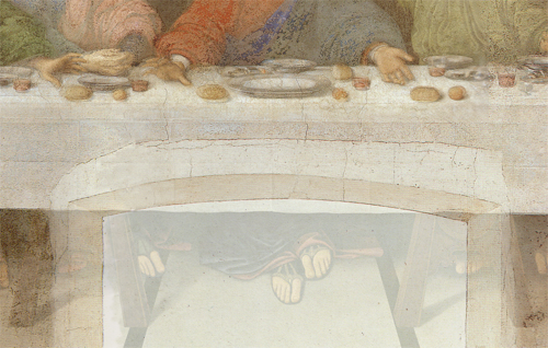 Christ's feet, John's right foot, James Major's left foot, and two table legs were completely lost. 